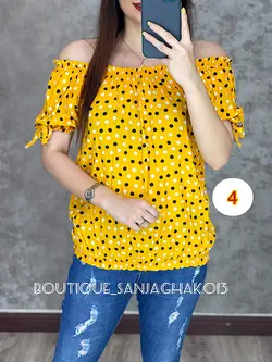 شومیز نخی خالدار. کد 3021