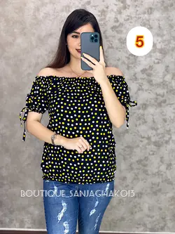 شومیز نخی خالدار. کد 3021