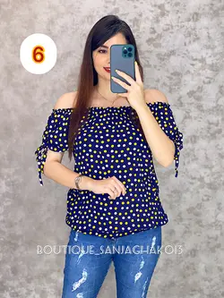 شومیز نخی خالدار. کد 3021