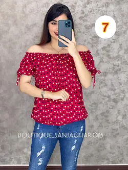 شومیز نخی خالدار. کد 3021