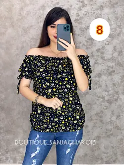 شومیز نخی خالدار. کد 3021