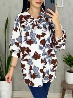 .شومیز اسپانیایی یقه کراواتی کد 3079