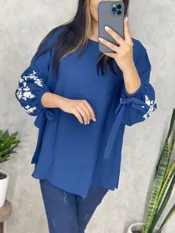 شومیز ابروباد آستین طرحدار کد 3159