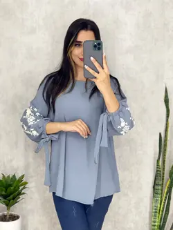 شومیز ابروباد آستین طرحدار کد 3159