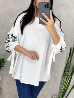 شومیز ابروباد آستین طرحدار کد 3159