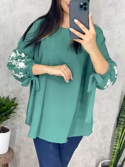 شومیز ابروباد آستین طرحدار کد 3159