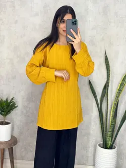 تونیک  مانتویی آستین بلند کراش کد 7046