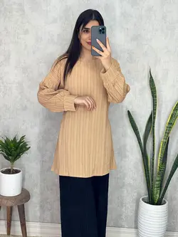 تونیک  مانتویی آستین بلند کراش کد 7046