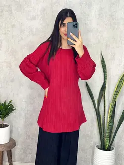 تونیک  مانتویی آستین بلند کراش کد 7046