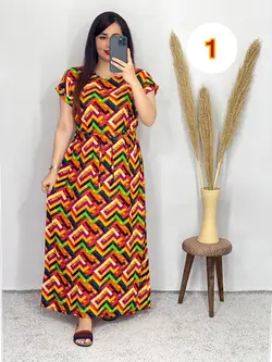 پیراهن ساحلی طرح بندی بدون کش کد 4067