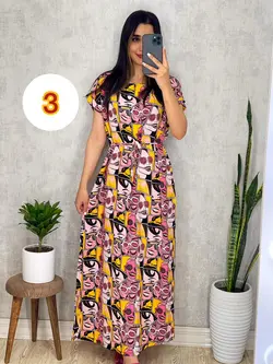 پیراهن ساحلی طرح بندی بدون کش کد 4067