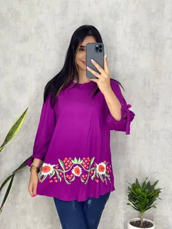 بلوز پایین طرحدار کد 7040