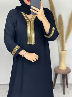 پیراهن مشکی پولک دوزی کد 4068