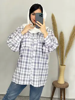 مانتو چهارخونه  2جیب لنین کد 5037