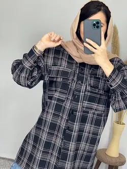 مانتو چهارخونه  2جیب لنین کد 5037