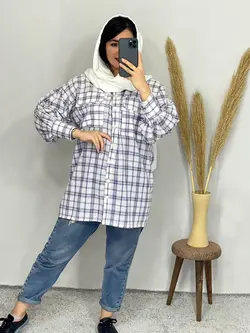 مانتو چهارخونه  2جیب لنین کد 5037