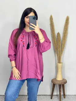 شومیز گلدوزی شده منگوله دار کد 3168