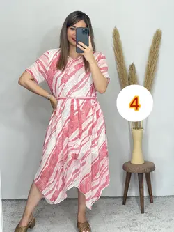 پیراهن حریر آستردار کد 4075