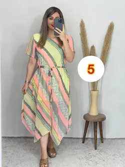 پیراهن حریر آستردار کد 4075