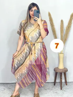 پیراهن حریر آستردار کد 4075