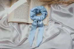 کش موی کرواتی ساتن کش آمریکایی آبی آسمانی