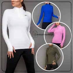 بلوز نیم زیپ فینگردار زنانه نایک (Nike) - (کد: 1594)