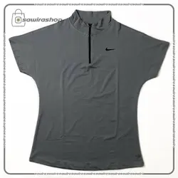 تیشرت آستین کوتاه نیم زیپ زنانه نایک (Nike) - (کد: 1626)