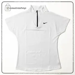 تیشرت آستین کوتاه نیم زیپ زنانه نایک (Nike) - (کد: 1626)