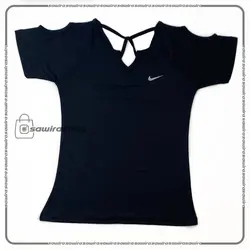 تیشرت یقه دلبری مدل دار زنانه نایک (Nike) - (کد: 1669)