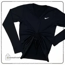 تیشرت آستین بلند فینگردار جلو گت دار زنانه نایک (Nike) - (کد: 1676)