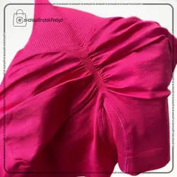 شورتک سیملس کمر ضربدری پشت چین دار زنانه - (کد: 1715)