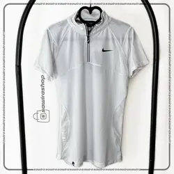 تیشرت آستین کوتاه نیم زیپ سوزنی نایک (Nike) - (کد: 1502)