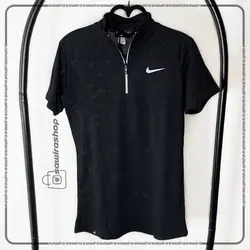 تیشرت آستین کوتاه نیم زیپ سوزنی نایک (Nike) - (کد: 1502)