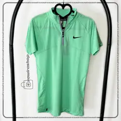 تیشرت آستین کوتاه نیم زیپ سوزنی نایک (Nike) - (کد: 1502)