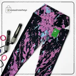 لگ طرح دار مشکی بنفش زنانه نایک (Nike) - (کد: 1511)