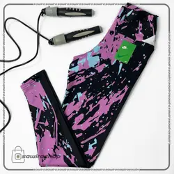 لگ طرح دار مشکی بنفش زنانه نایک (Nike) - (کد: 1511)