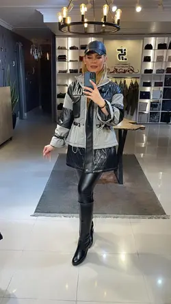 کاپشن چرم مزونی داینا