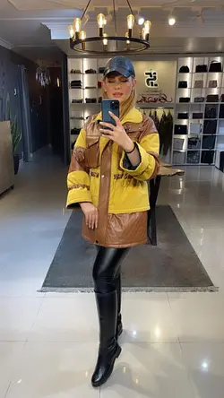 کاپشن چرم مزونی داینا