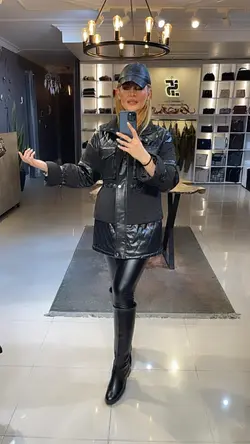 کاپشن چرم مزونی داینا