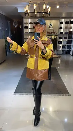 کاپشن چرم مزونی داینا