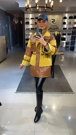 کاپشن چرم مزونی داینا