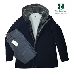 کاپشن اور سیتی زد دماسنج دار (سرمه ای ) کد 128483