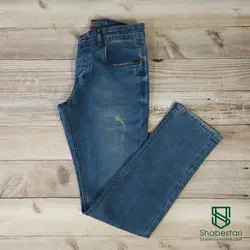 شلوار جین آبی رویال راسته کد 10218