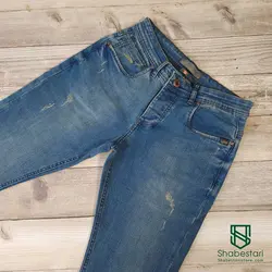 شلوار جین آبی رویال راسته کد 10218