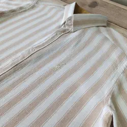 پیراهن راه راه کنفی آستین کوتاه مولتی کد 101664