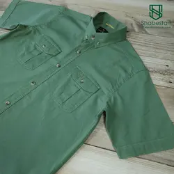 پیراهن کتان دو جیب آستین کوتاه کد(2)101203