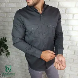 پیراهن کتان دو جیب آستین بلند کد101204