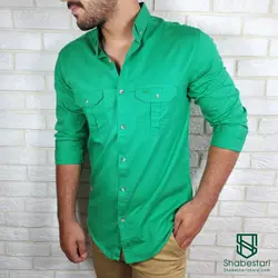 پیراهن کتان دو جیب آستین بلند کد101204