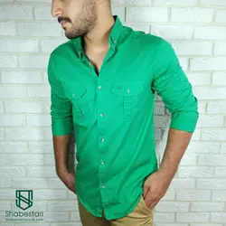 پیراهن کتان دو جیب آستین بلند کد101204