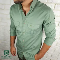 پیراهن کتان دو جیب آستین بلند کد101204